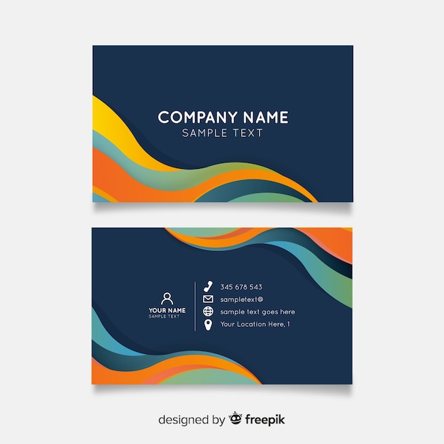 Abstract and colorful business card template