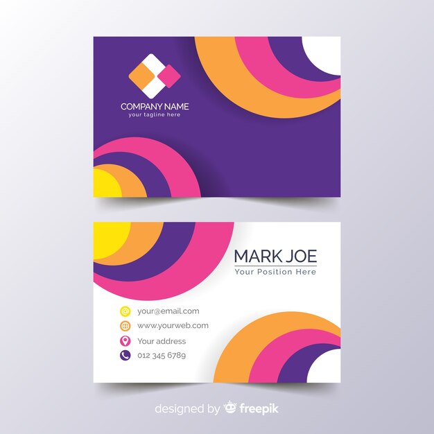 Abstract colorful business card template