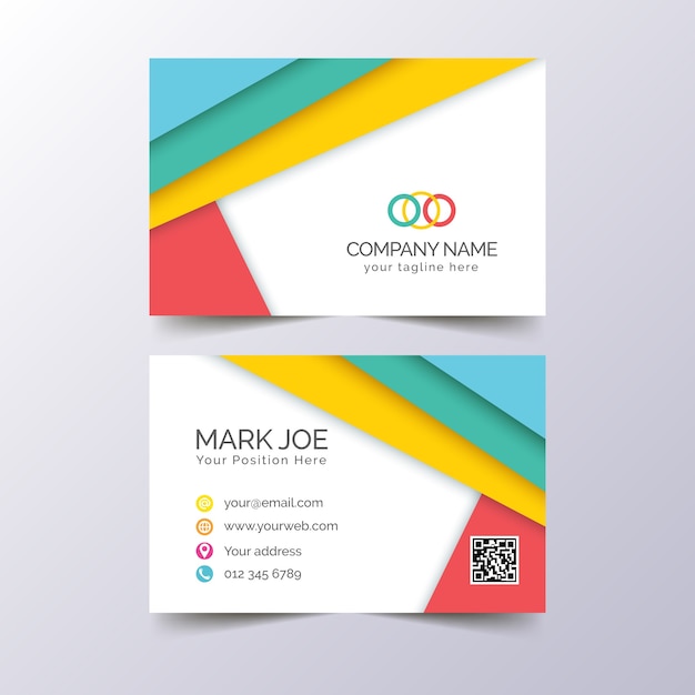 Abstract colorful business card template