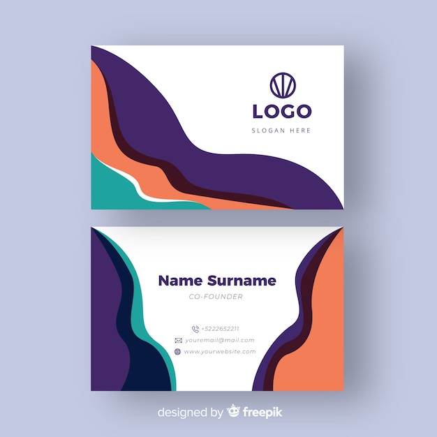 Abstract colorful business card template