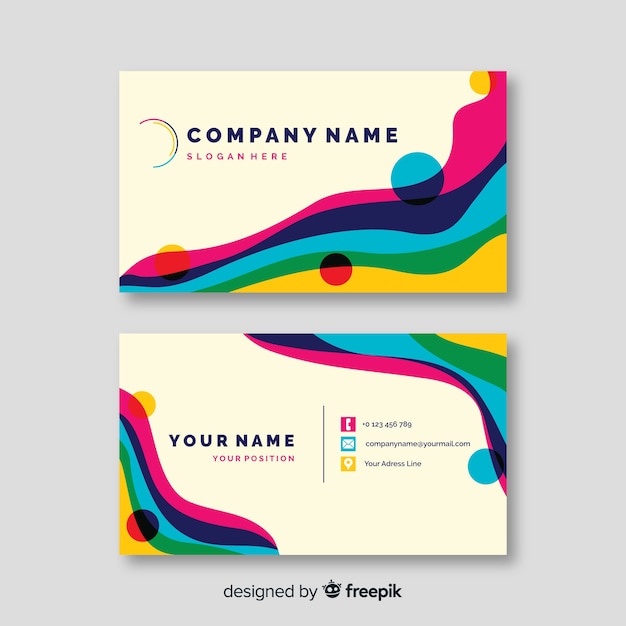 Abstract colorful business card template