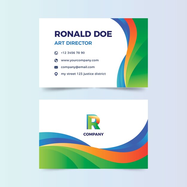 Abstract colorful business card template