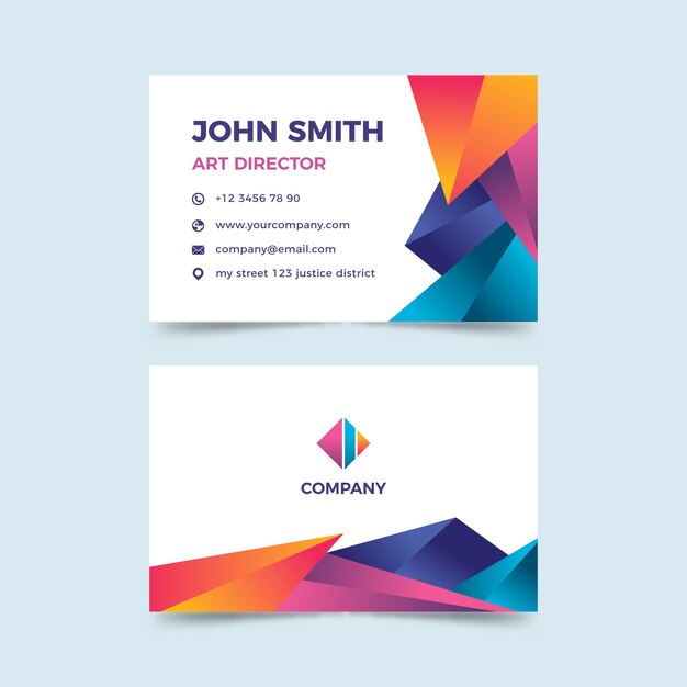 Abstract colorful business card template