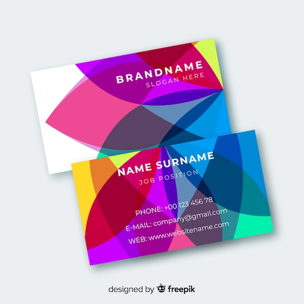 Free Vector abstract colorful business card template