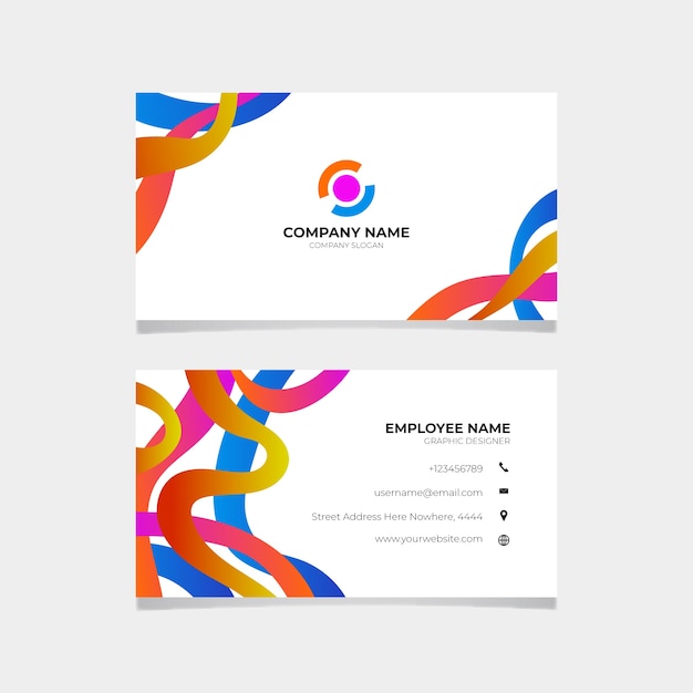 Abstract colorful business card template