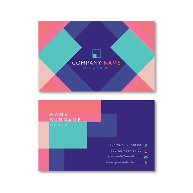 Abstract colorful business card template