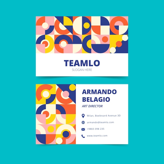 Abstract colorful business card template