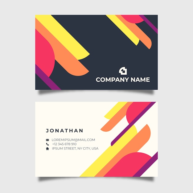 Abstract colorful business card template