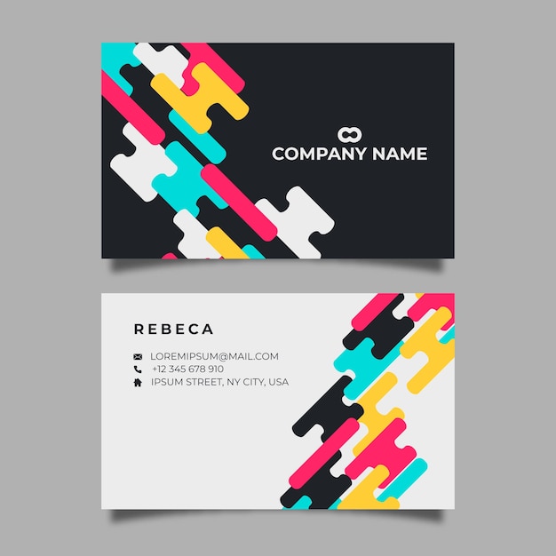 Free Vector abstract colorful business card template