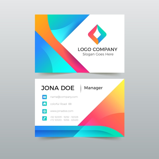 Abstract colorful business card template