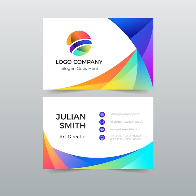 Abstract colorful business card template