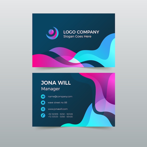 Abstract colorful business card template