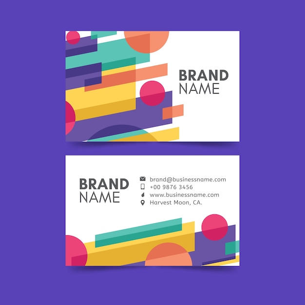 Free Vector abstract colorful business card template