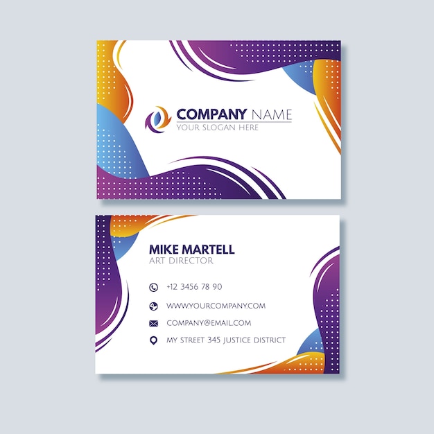 Abstract colorful business card template