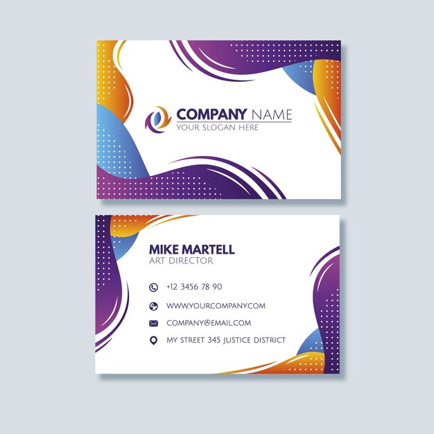 Abstract colorful business card template