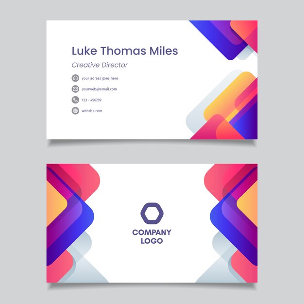 Abstract colorful business card template