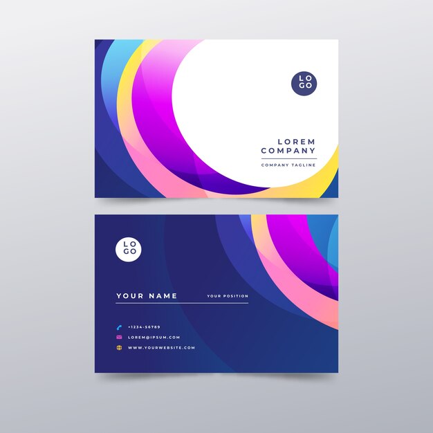 Abstract colorful business card template