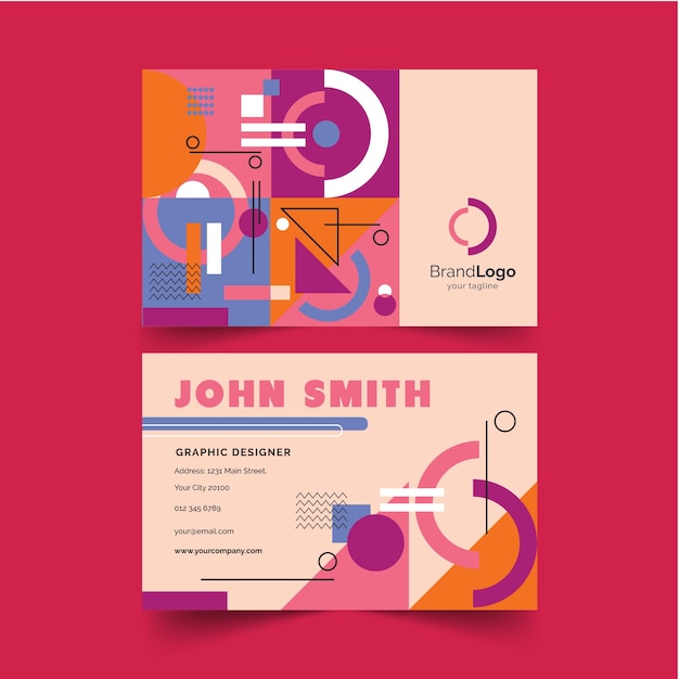 Abstract colorful business card template