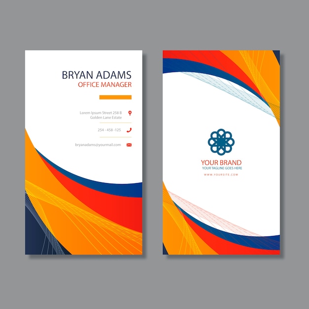 Abstract colorful business card template