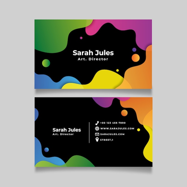 Abstract colorful business card template