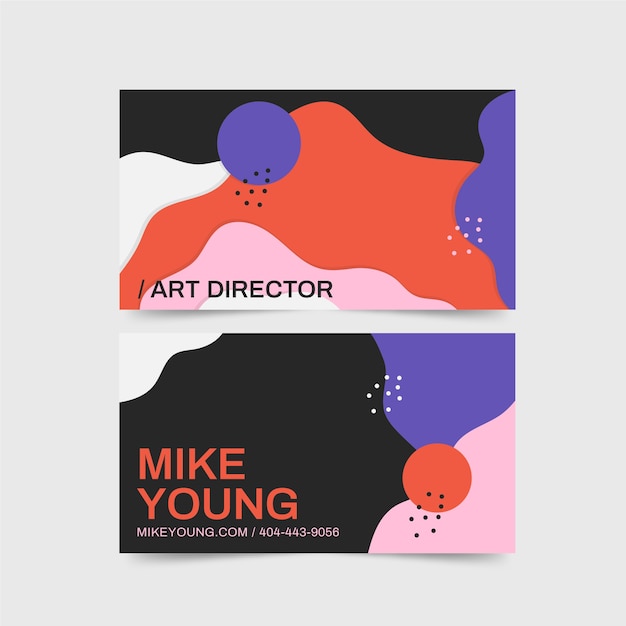 Free Vector abstract colorful business card template