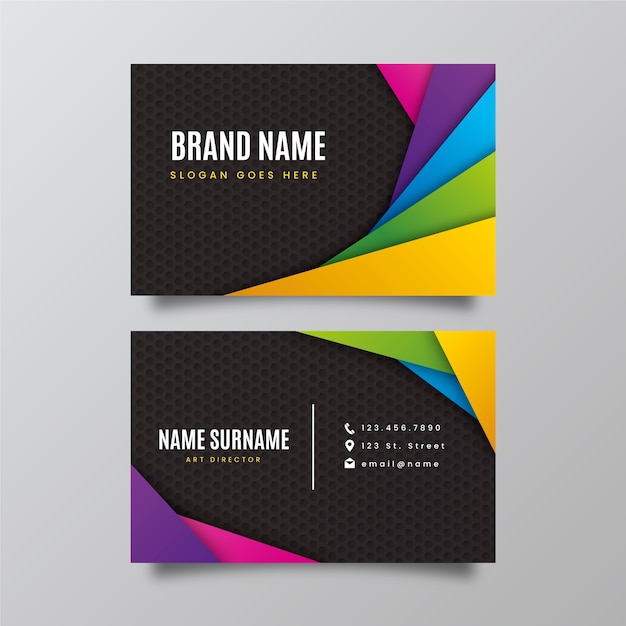 Free Vector abstract colorful business card template