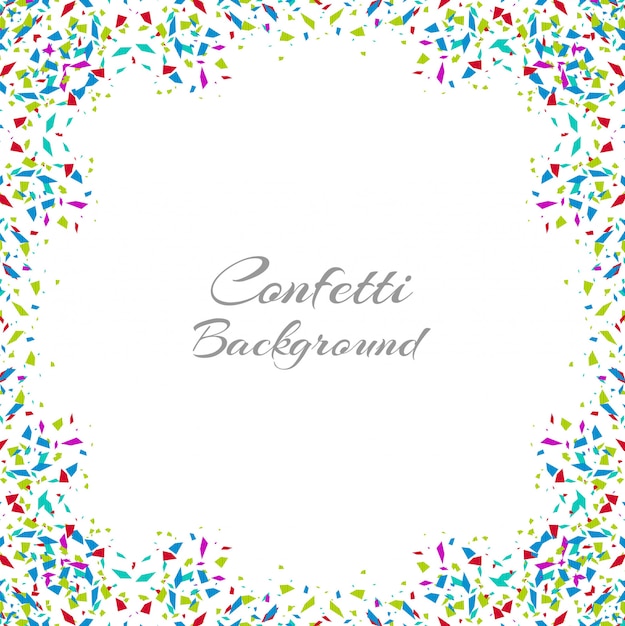 Abstract colorful confetti frame isolated 