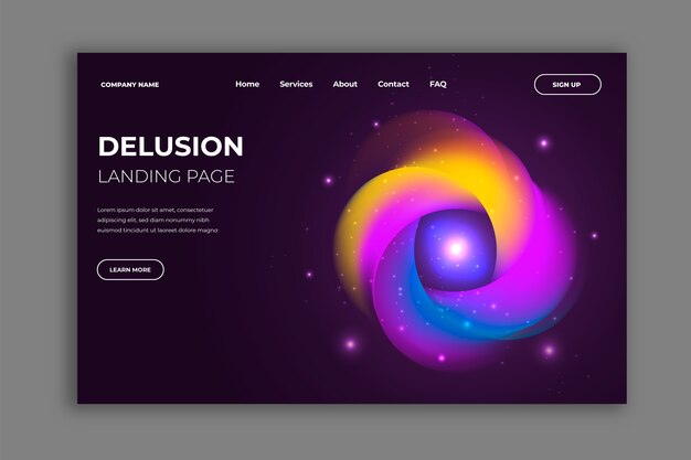 Abstract colorful delusion landing page