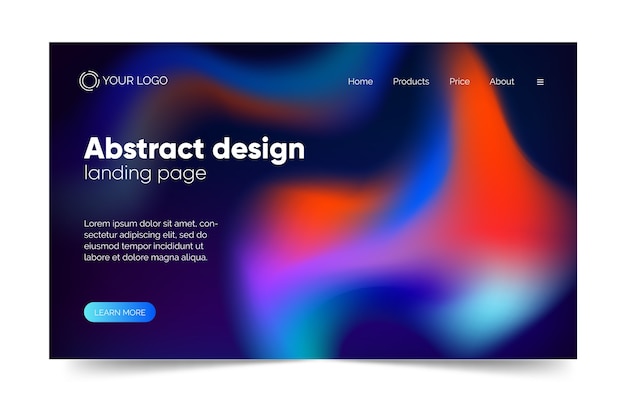 Abstract colorful delusion template landing page