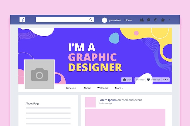 Free Vector abstract colorful design facebook cover