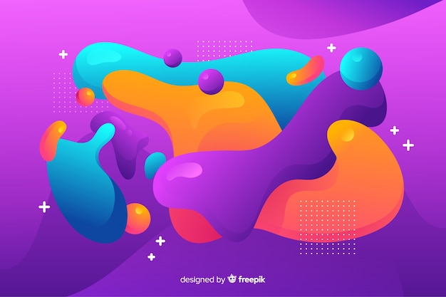 Free vector abstract colorful flow shapes background design