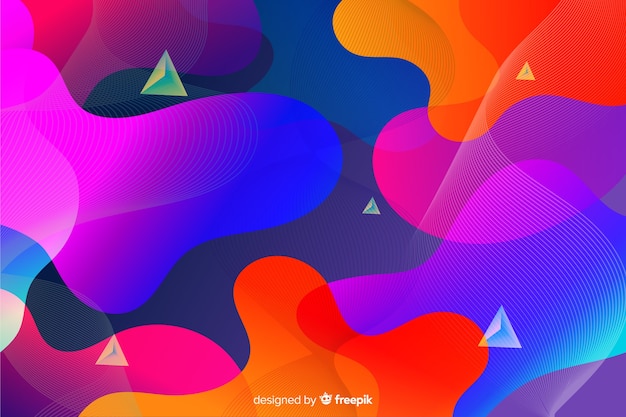 Free vector abstract colorful flow shapes background