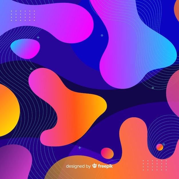 Free vector abstract colorful flow shapes background