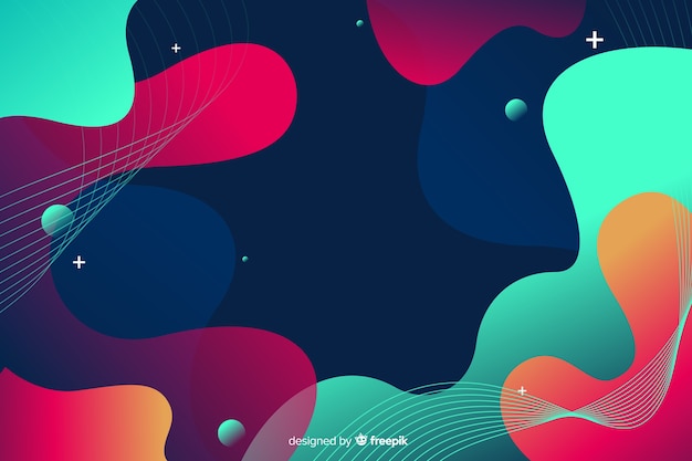 Free vector abstract colorful flow shapes background