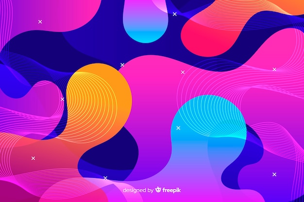 Free vector abstract colorful flow shapes background