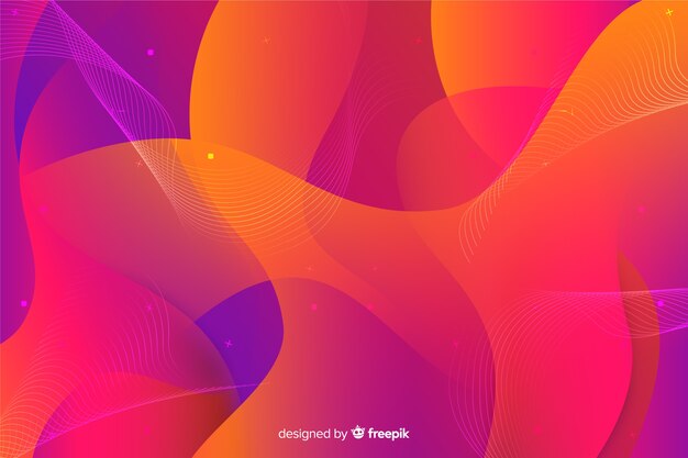 Abstract colorful flowing shapes background