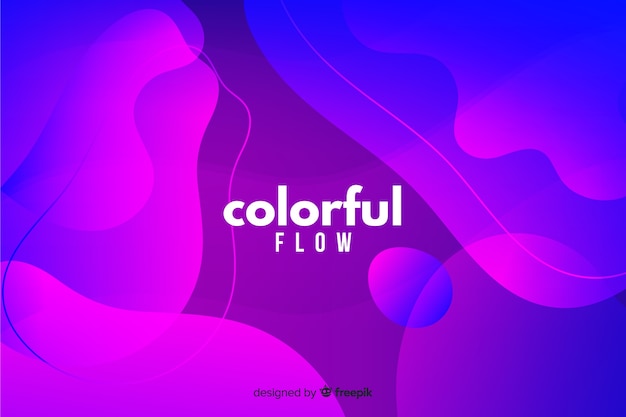 Abstract colorful flowing shapes background