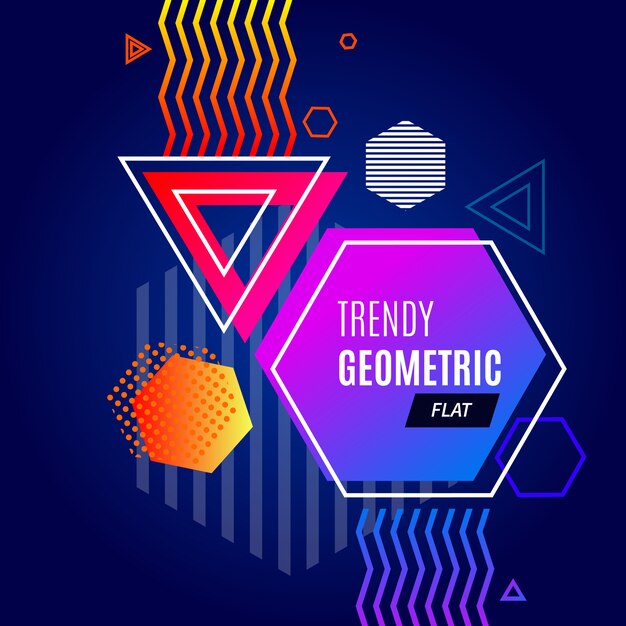 Abstract Colorful Geometric Template