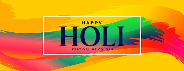 Abstract colorful happy holi indian festival banner