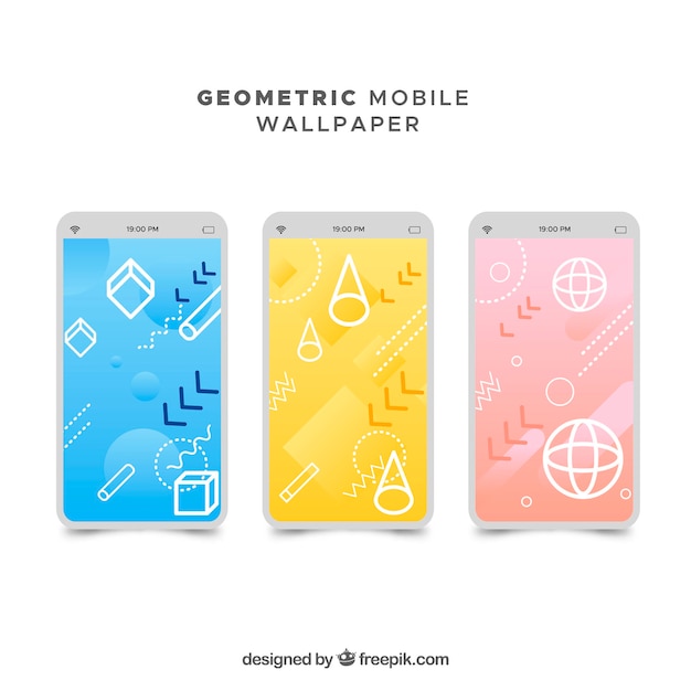 Free Vector abstract colorful mobile wallpapers