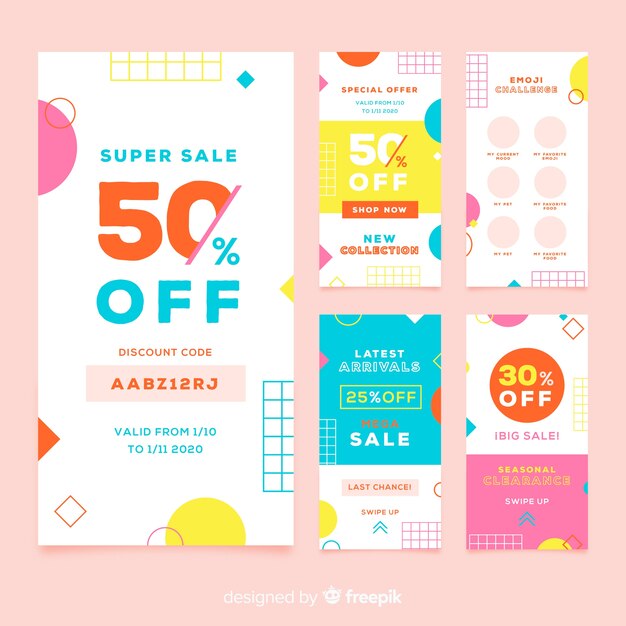 Abstract colorful sales banner templates collection