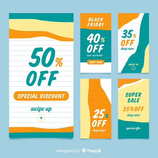 Abstract colorful sales banner templates collection