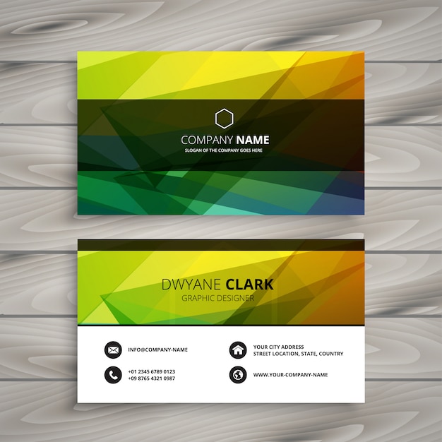 Abstract colorful shapes business card template