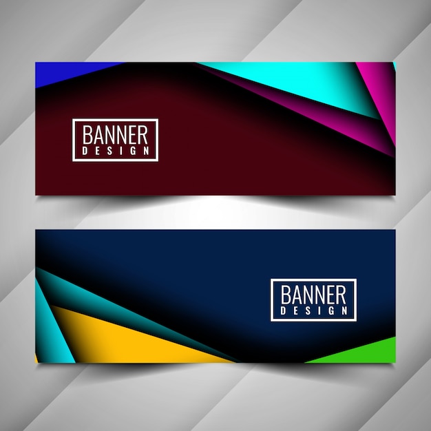 Abstract colorful stylish banners set