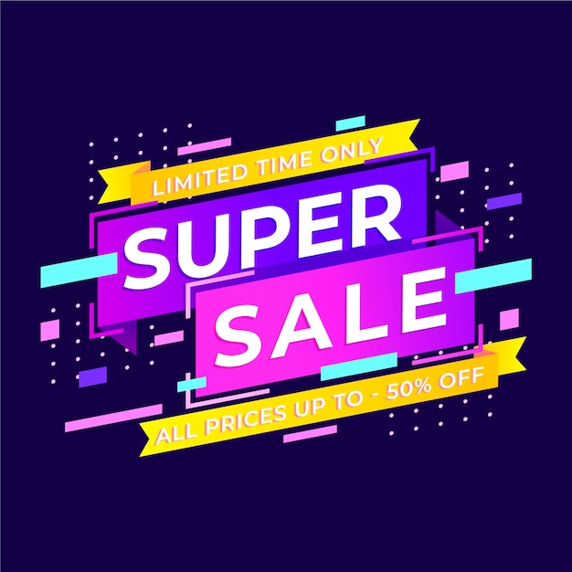 Free Vector abstract colorful super sale banner