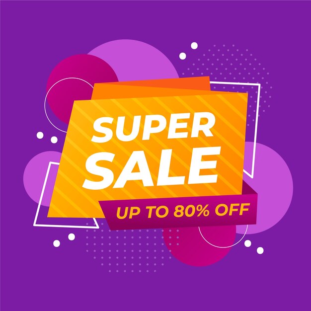 Abstract colorful super sale banner