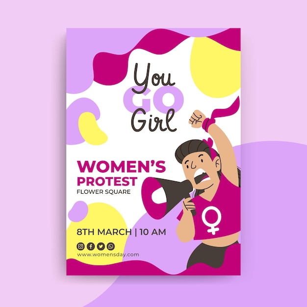 Abstract colorful women's day flyer