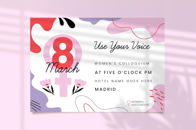 Abstract colorful women's day invitation