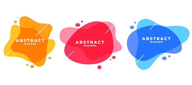 Free vector abstract colors frame modern banners set