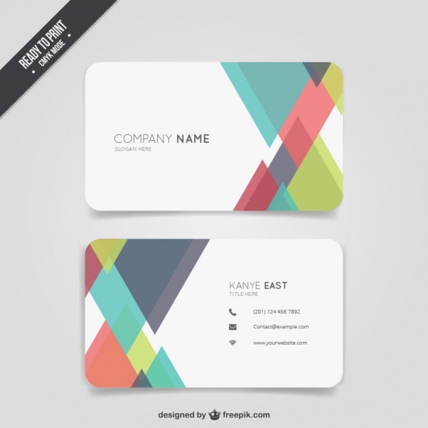 Free Vector abstract colour business card